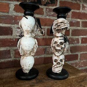 Christian Siriano skull spider candlesticks new with tags perfect for Halloween